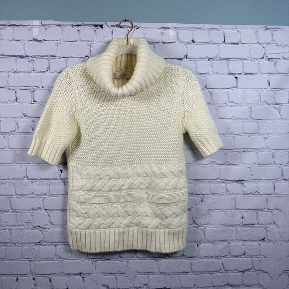 Ann Taylor LOFT Sweaters - Ann Taylor LOFT Short Sleeve Cowl Neck Sweater in Cream
